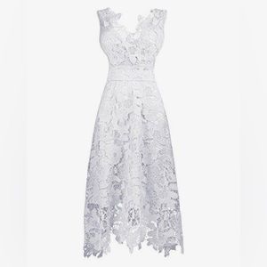 NWT white floral lace v-neck cocktail dress